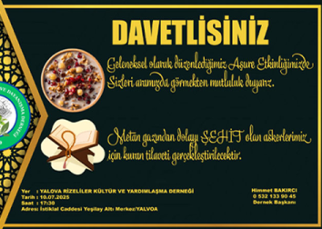 Aşure Etkinliği ve Şehitlerimiz İçin Kuran Tilaveti programımız