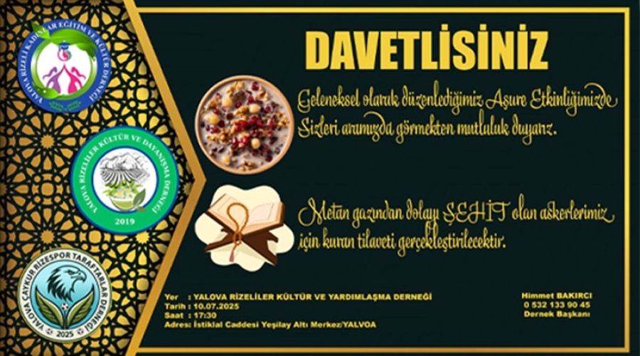 Aşure Etkinliğine Davet